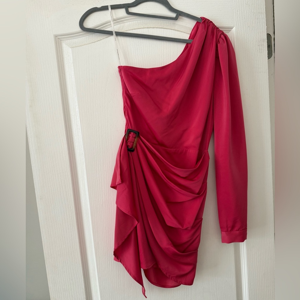 Lovers + Friends Ana one-shoulder mini dress in pink.